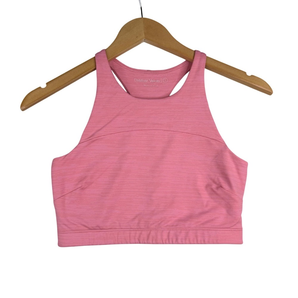 Outdoor Voices Athena Halter Racerback Sports Bra size Small Pink